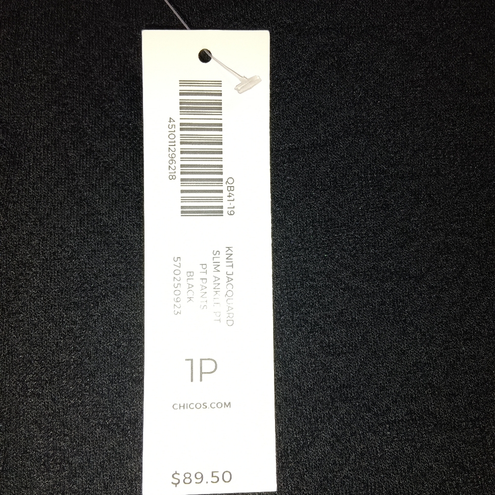 Chico's Black Knit Jacquard Pants - Picture 4 of 5
